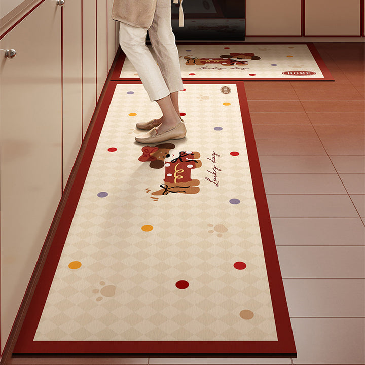 Cartoon-Themed Kitchen Runner Mat