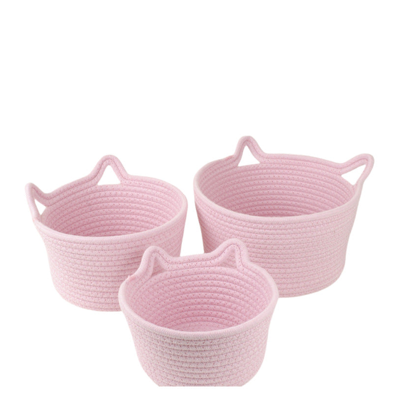 Women's Round Woven Storage Basket with Practical Handles Stornfield