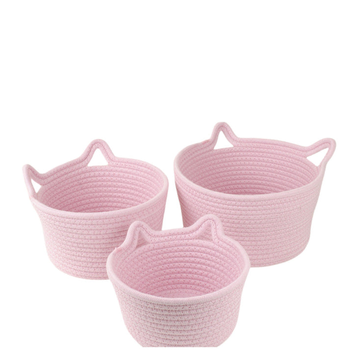 Women's Round Woven Storage Basket with Practical Handles Stornfield