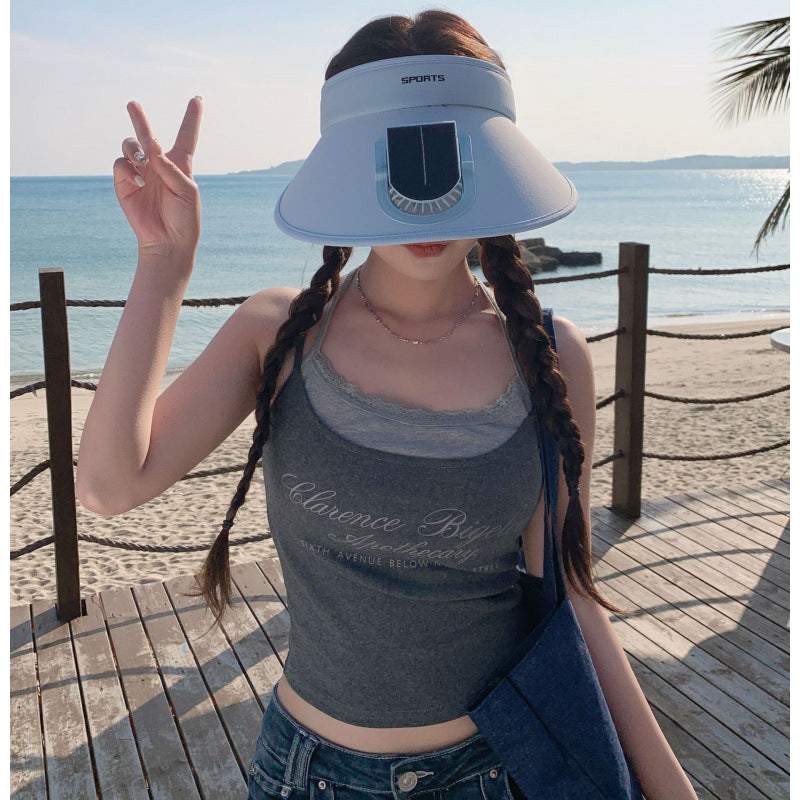 Adjustable sun visor for with integrated smartphone holder and UV protection Stornfield
