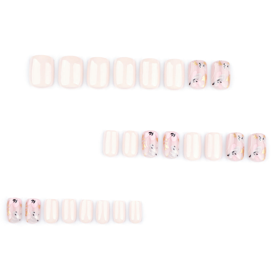 Elegant Artificial Nail Design with Floral Accents Stornfield