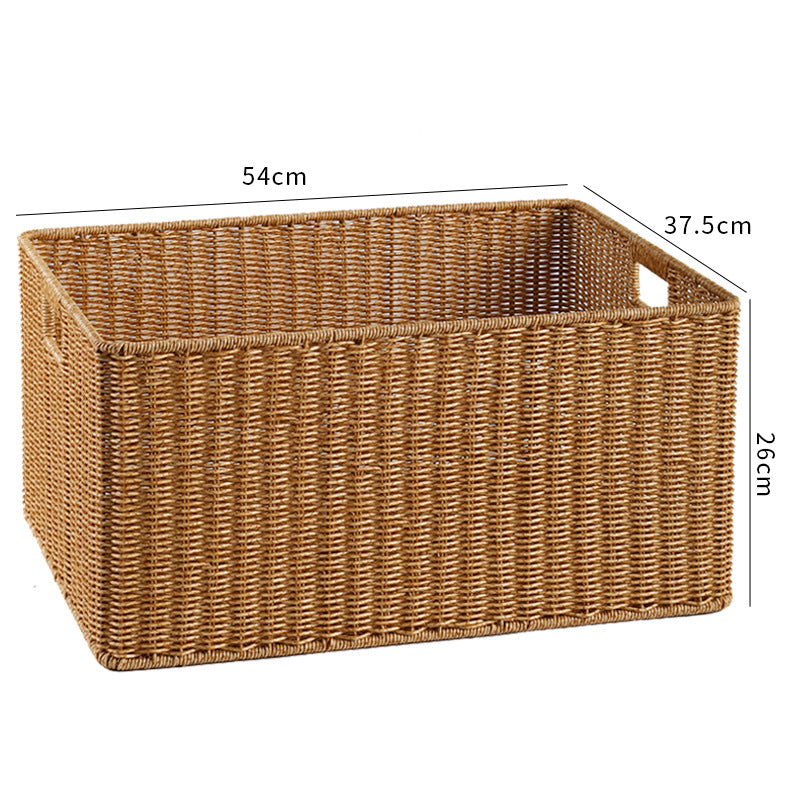 Handwoven Storage Basket with Cutout Handles Stornfield