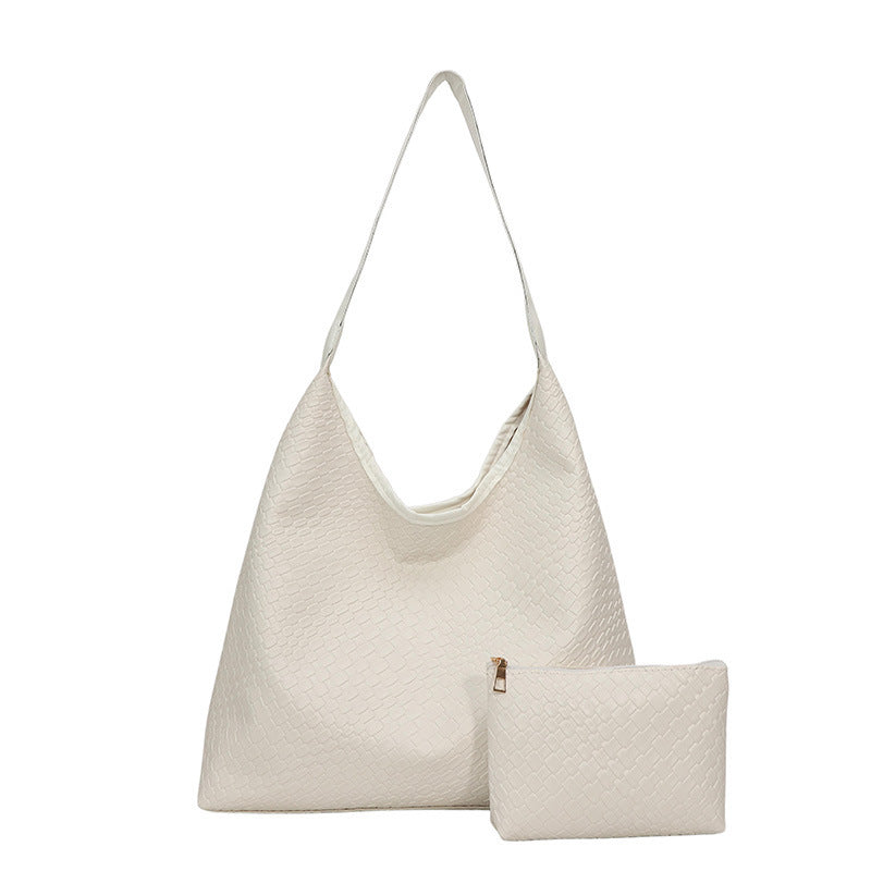 Sleek Textured Leather Hobo Handbag Stornfield