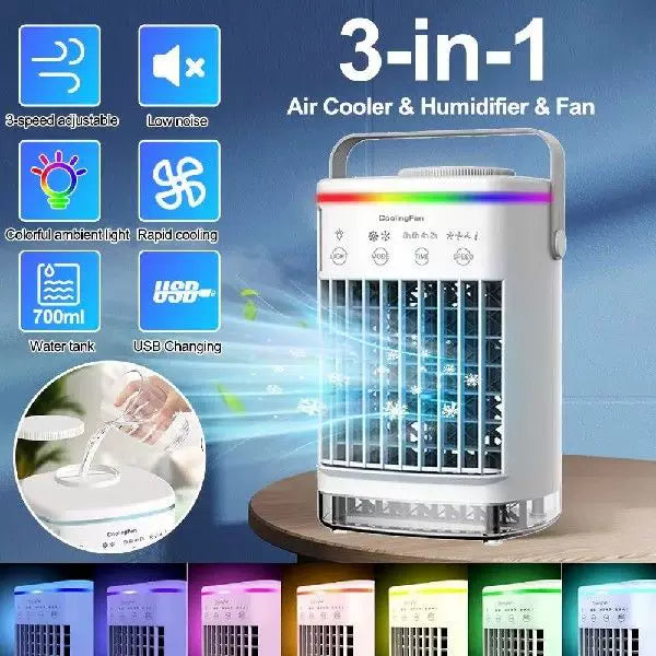 Unisex One Size Compact USB Rechargeable Vaporizer Personal Air Cooler with Removable Water Tank and Carry Handle Stornfield