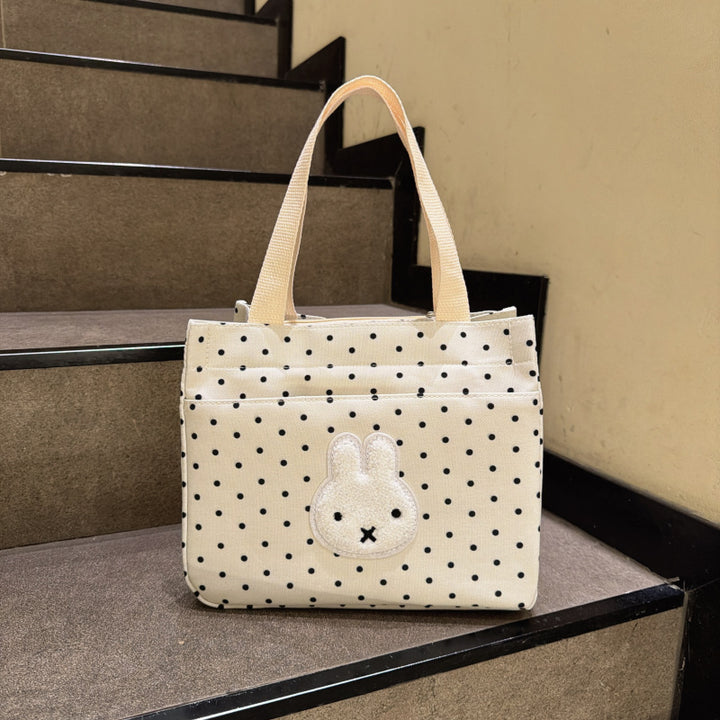 Canvas Shopper with Cute Bunny Applications Stornfield