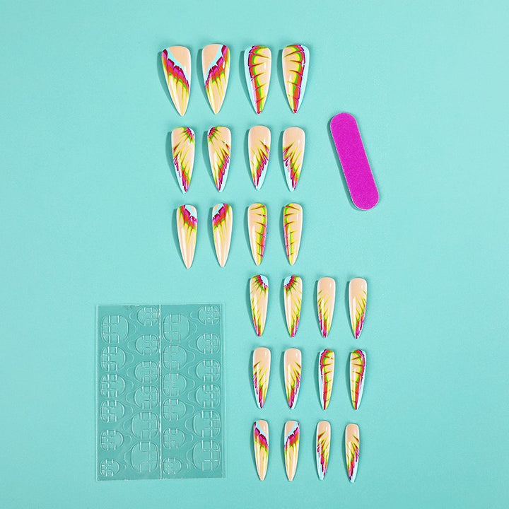Creative artificial nails with modern wave pattern Stornfield