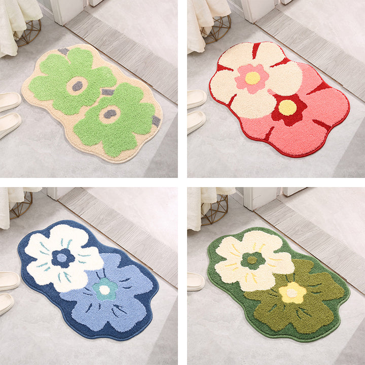 Floral Shaped Bath Mat for Bathroom