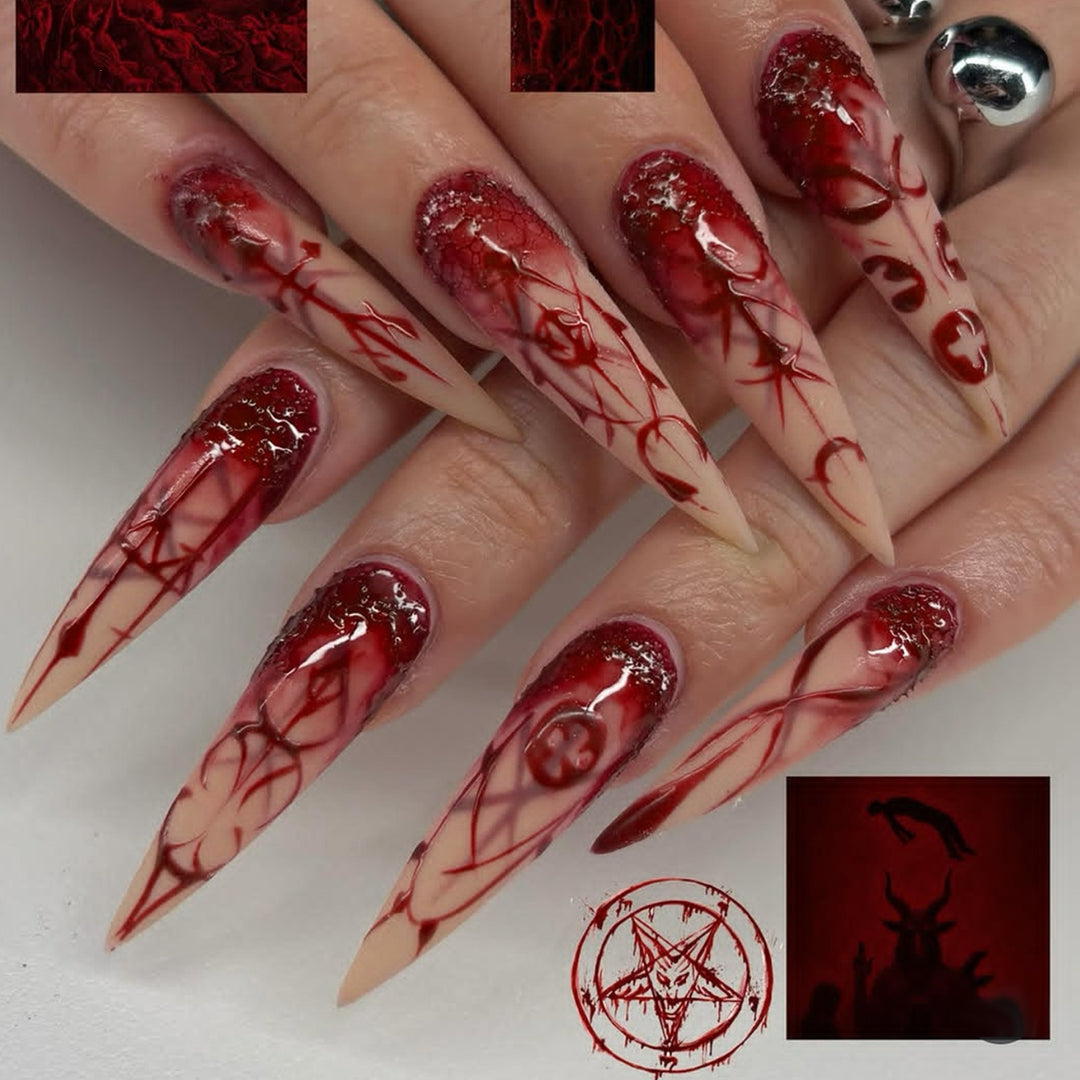 Elegant Artificial Nails with Unique Design Stornfield