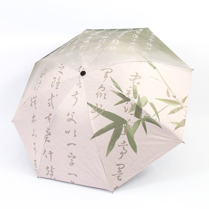 Women's Folding Umbrella with Artistic Bamboo Design Stornfield