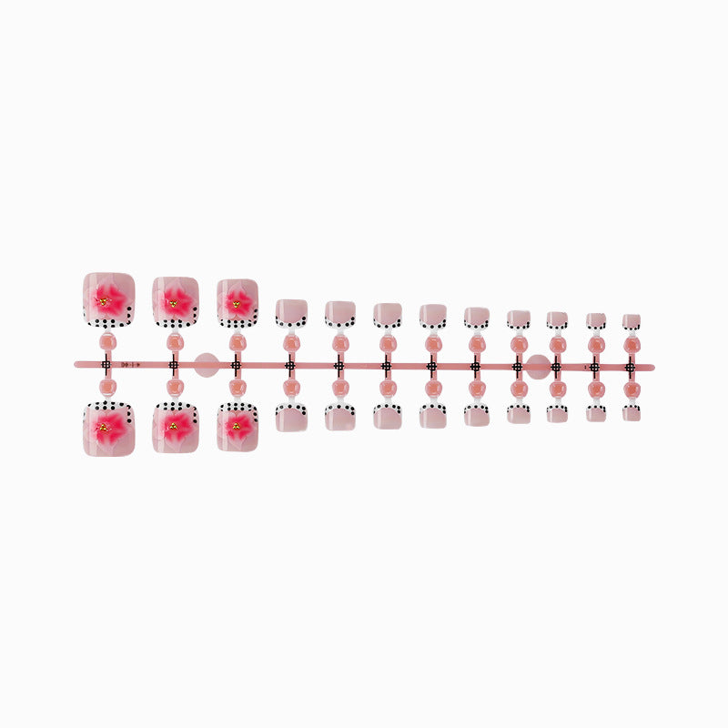 Artistic Floral Press-On Toe Nails Stornfield