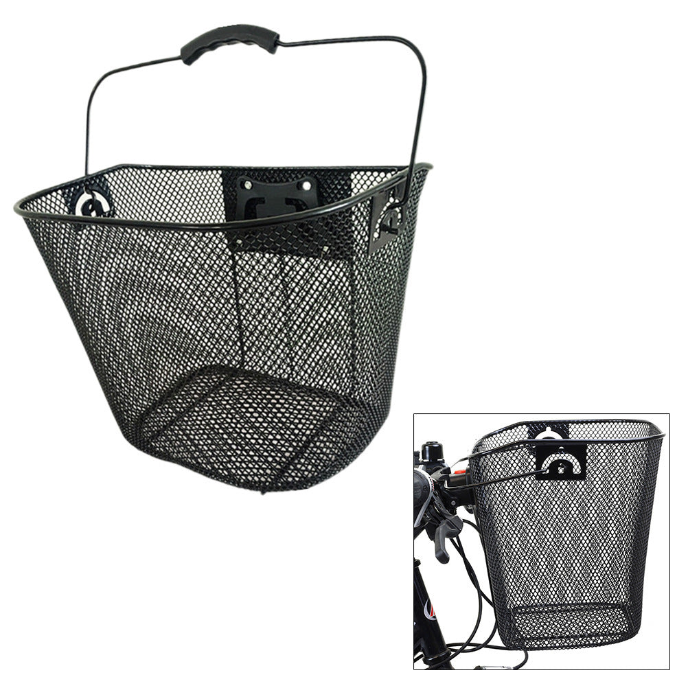 Front Quick Release Mesh Bicycle Basket with Locking Handlebar Mount Stornfield