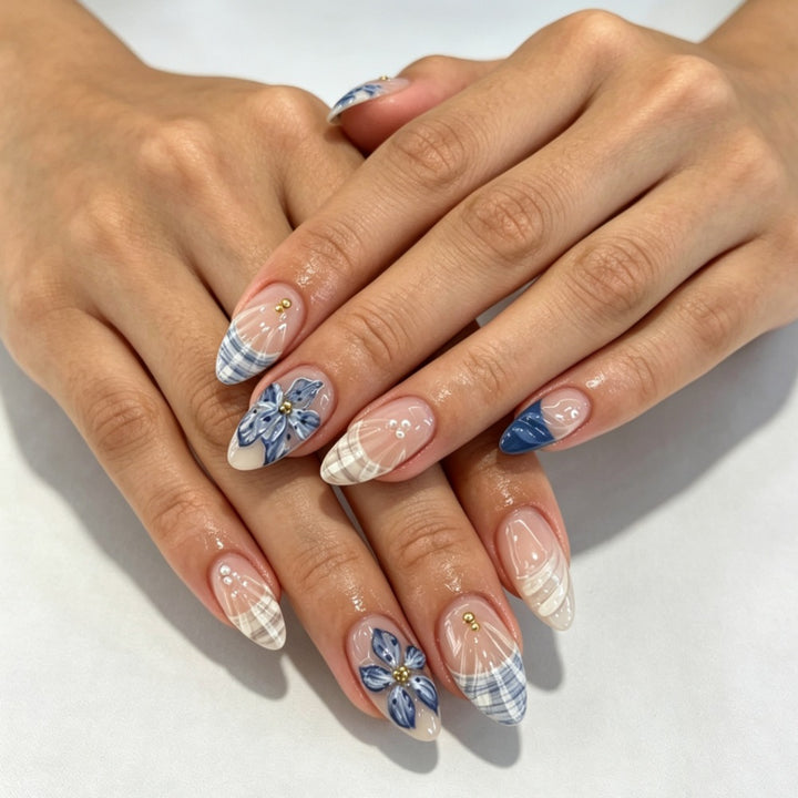 Artistic Floral Accent Press-On Nails Stornfield