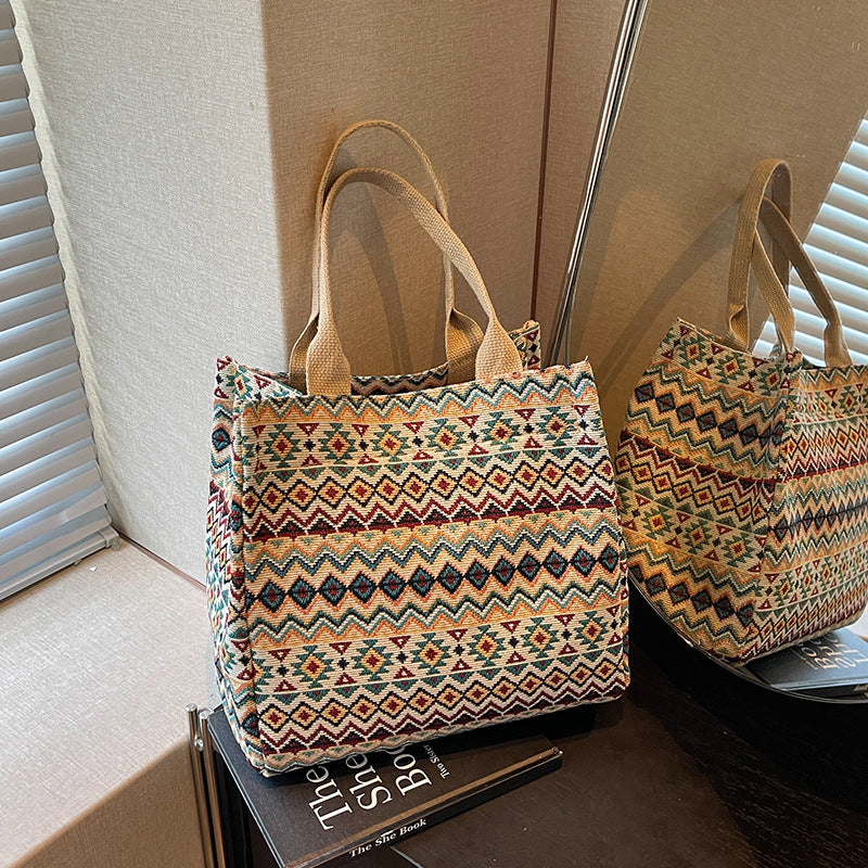 Artisanal Patterned Tote Bag