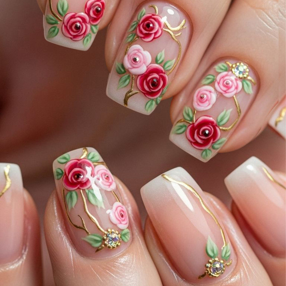 Floral Embellished Nail Art Set Stornfield