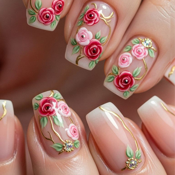 Floral Embellished Nail Art Set Stornfield
