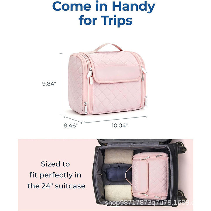 Cosmetic Organizer Bag with Removable Hook and Transparent Compartments Stornfield