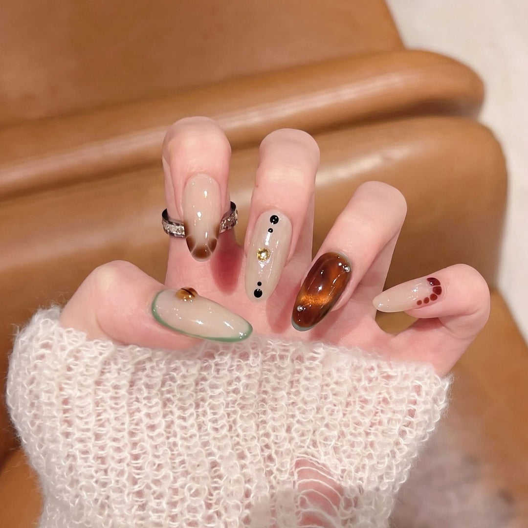 Handmade Press-On Nail Art Set Stornfield