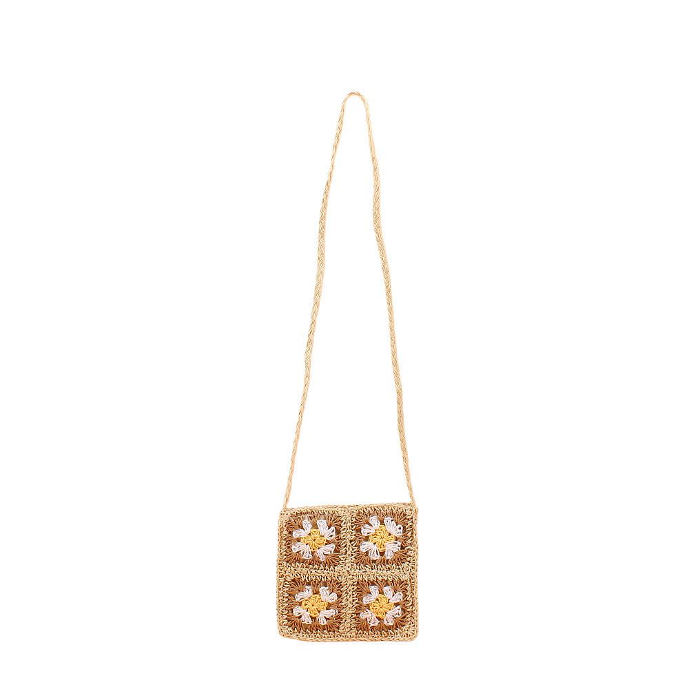 Shoulder bag with hand-crocheted floral pattern Stornfield