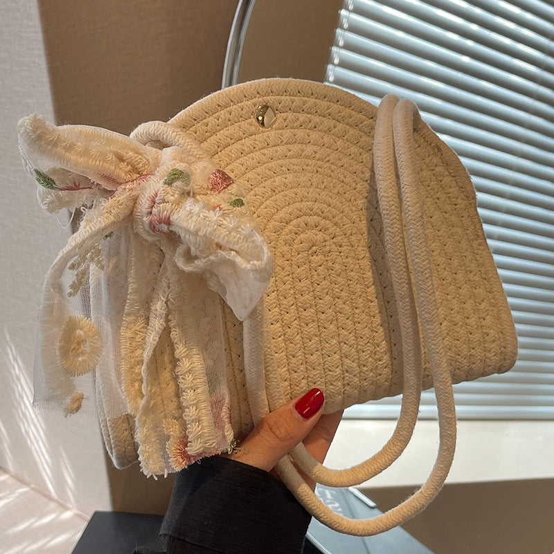 Handcrafted Straw Satchel Bag
