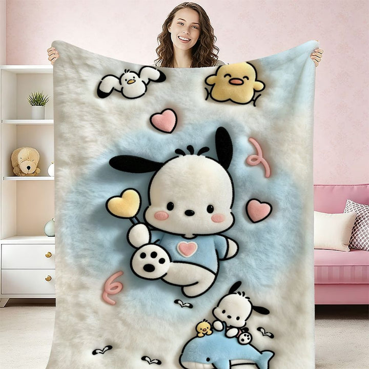 Cartoon-Themed Soft Plush Fleece Throw Blanket