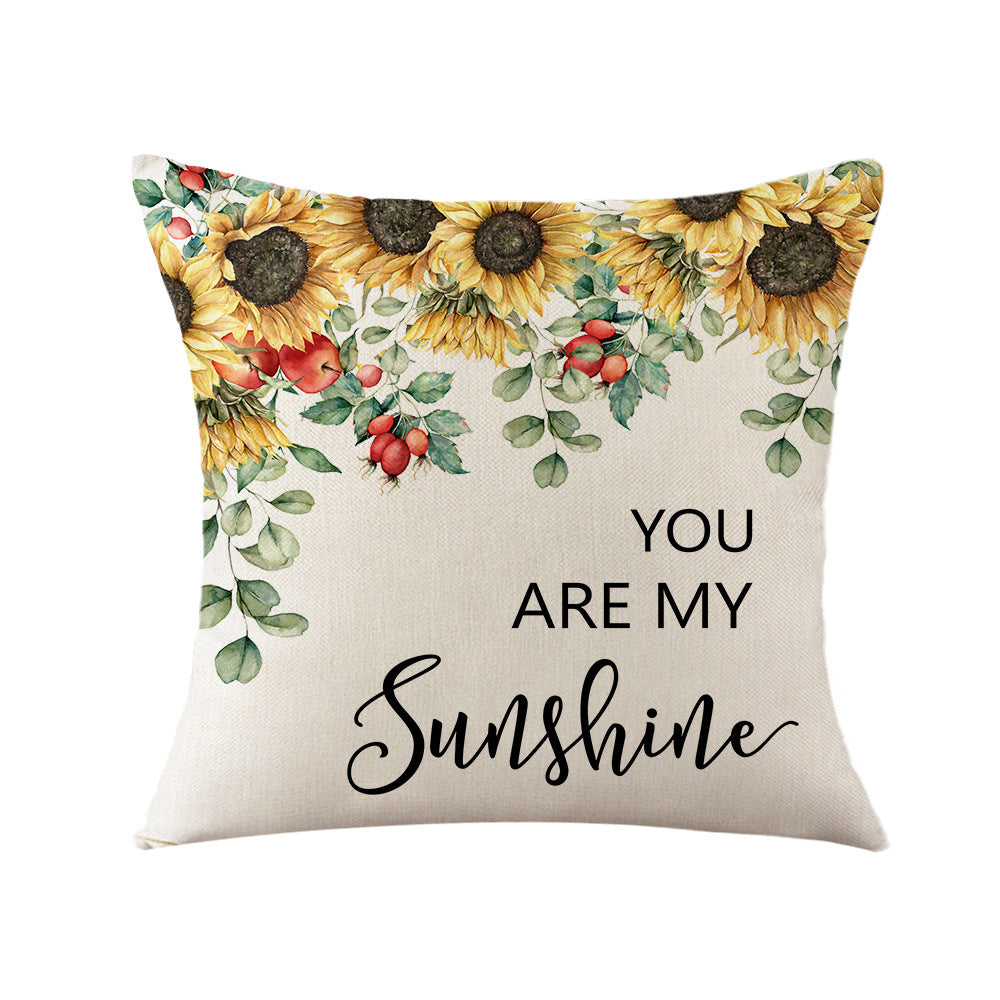 Women's Cushion Cover with Sunflower Pattern Stornfield