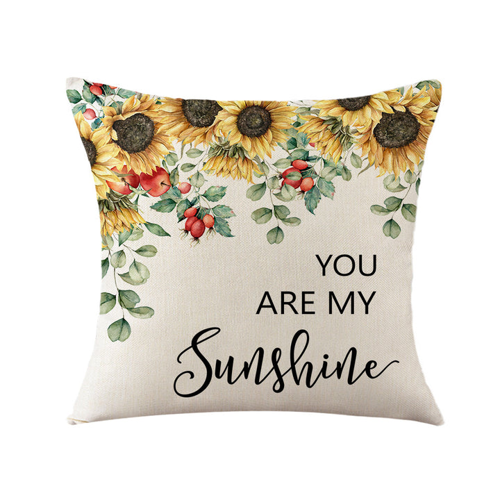Women's Cushion Cover with Sunflower Pattern Stornfield
