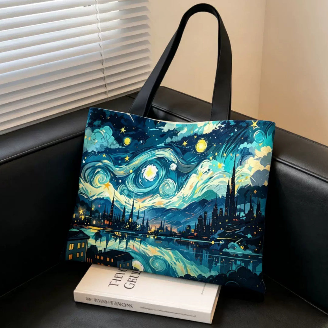 Artistic Graphic Print Tote Bag