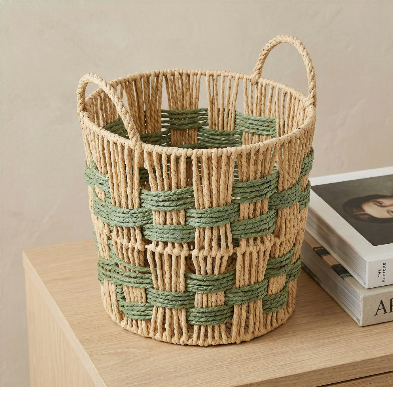 Decorative Woven Storage Basket with Geometric Pattern Stornfield