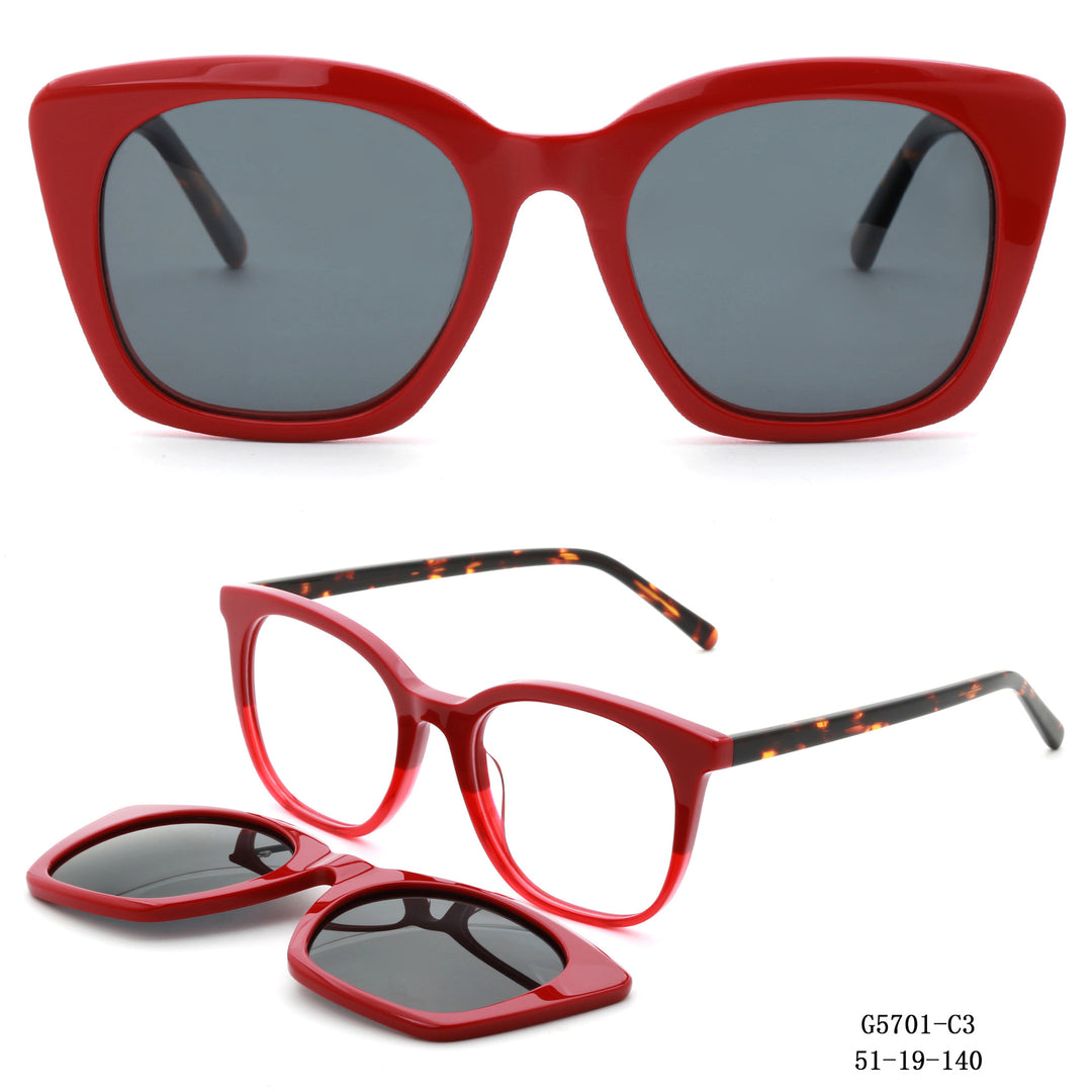 Ladies Retro-inspired sunglasses with detachable lenses Stornfield