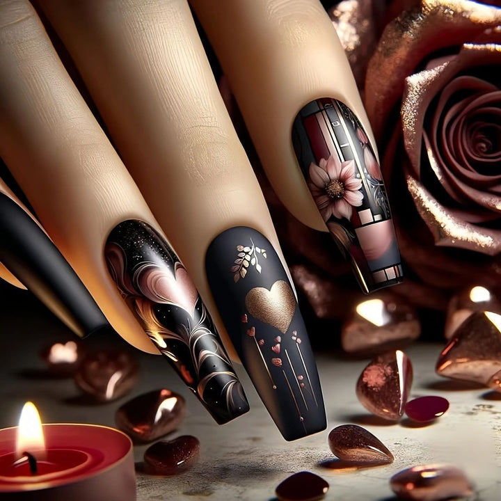 Floral Art Acrylic Nail Set Stornfield