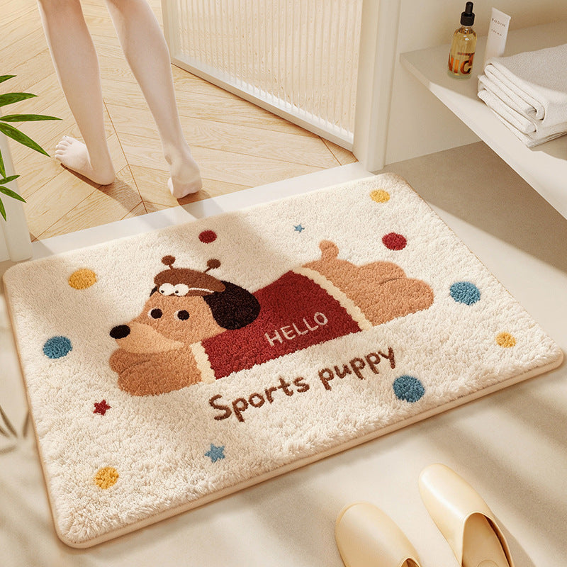 Cartoon Dog-themed Bath Rug Stornfield