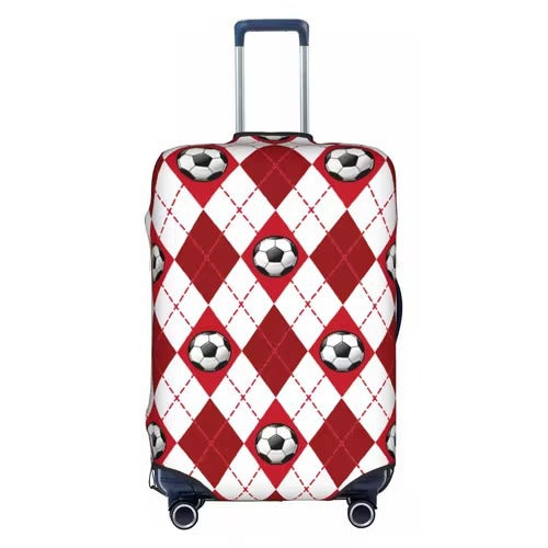 Unisex nan elastic luggage cover with football argyle pattern, tear-resistant stretch cover for trolley with handle and wheel openings Stornfield