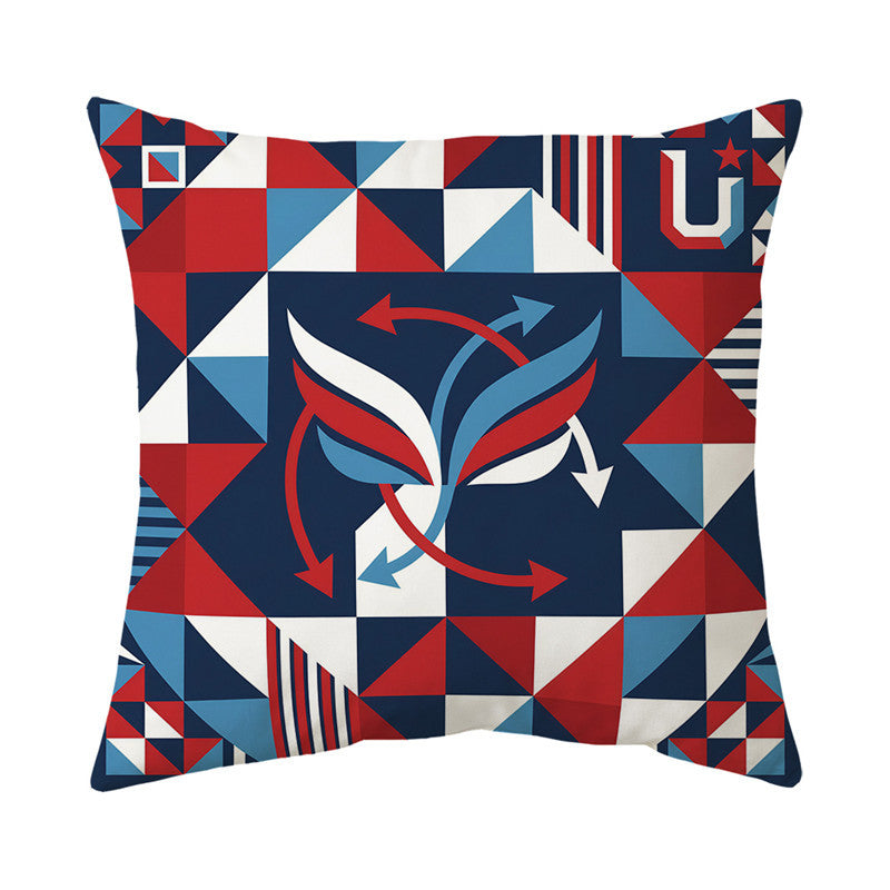 Modern Symmetric Geometric Square Throw Pillow Cover