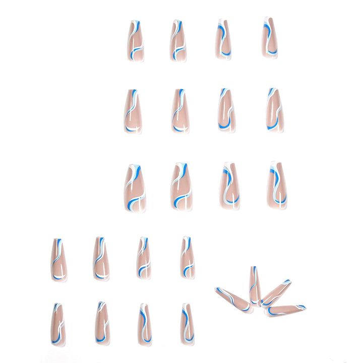 Creative Nail Extensions with Wave Pattern Stornfield
