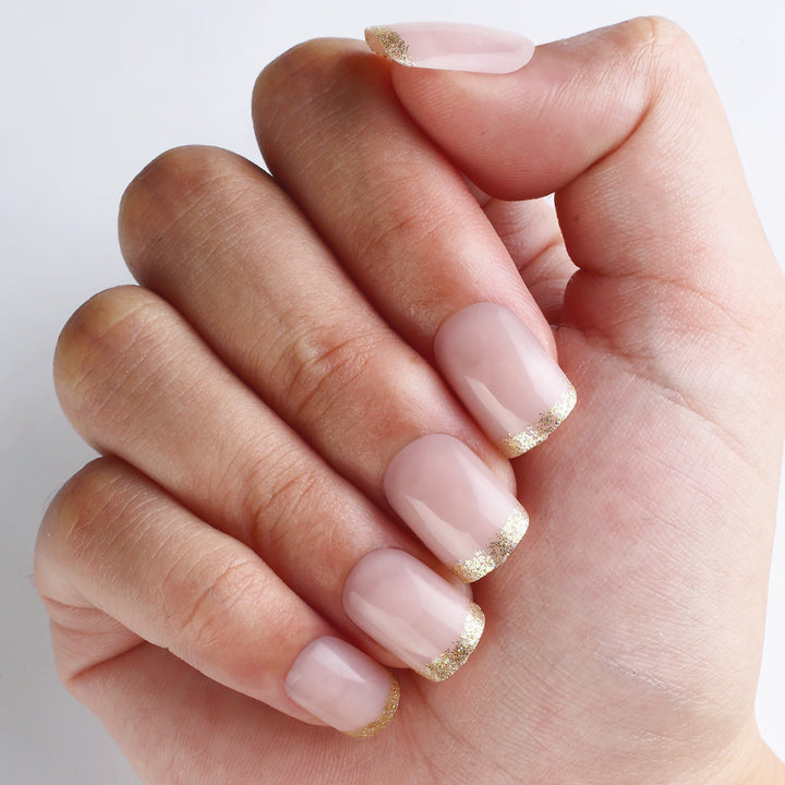Premium Glossy French Tip Press-On Nails Stornfield