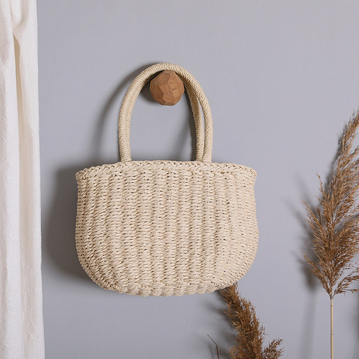 Handwoven basket bag with curved handles Stornfield