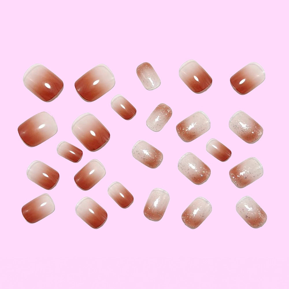 Art nails with delicate gradient colors and glitter effects Stornfield