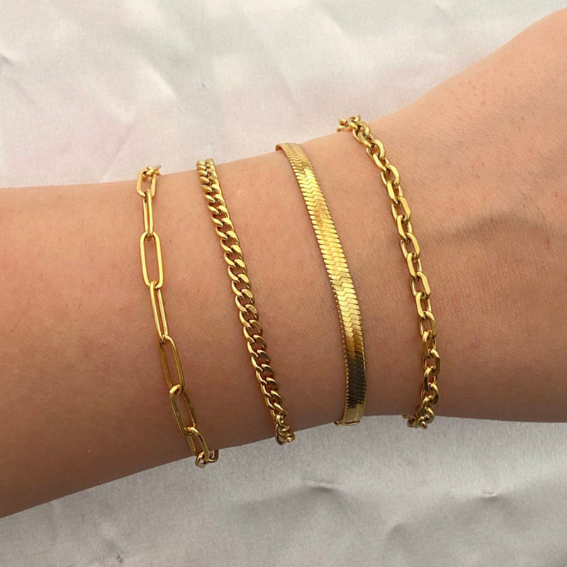 Layered Gold Chain Bracelet Set Stornfield