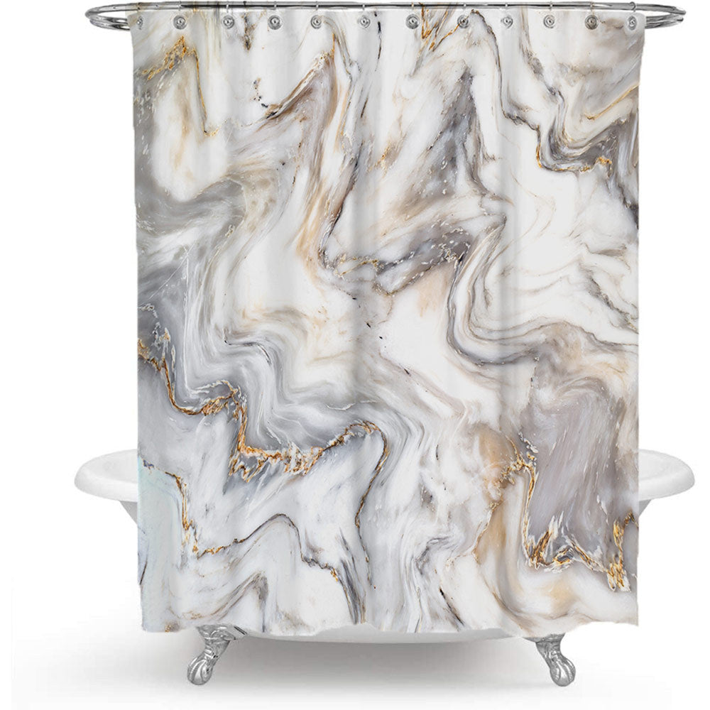 Elegant Marble-Patterned Shower Curtain Stornfield
