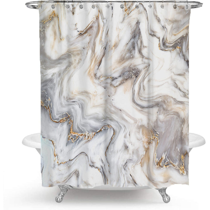 Elegant Marble-Patterned Shower Curtain Stornfield