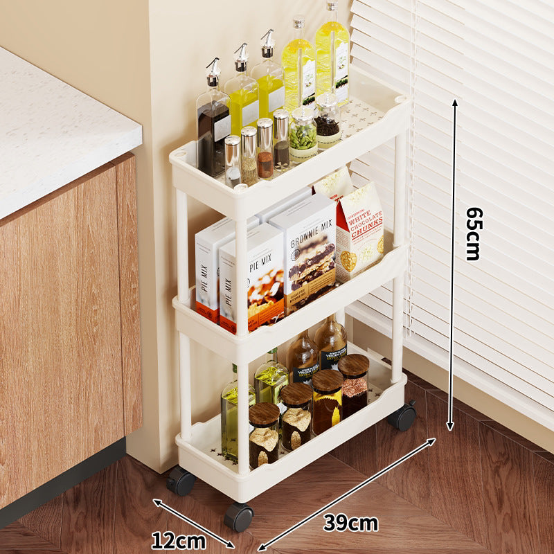 5-Tier Rolling Kitchen Storage Cart with Deep Plastic Baskets and Locking Casters