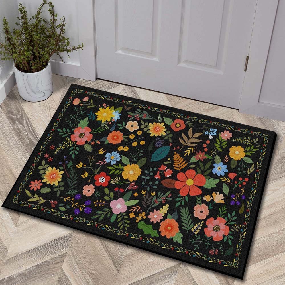 Luxurious Floral Design Bath Mat Stornfield