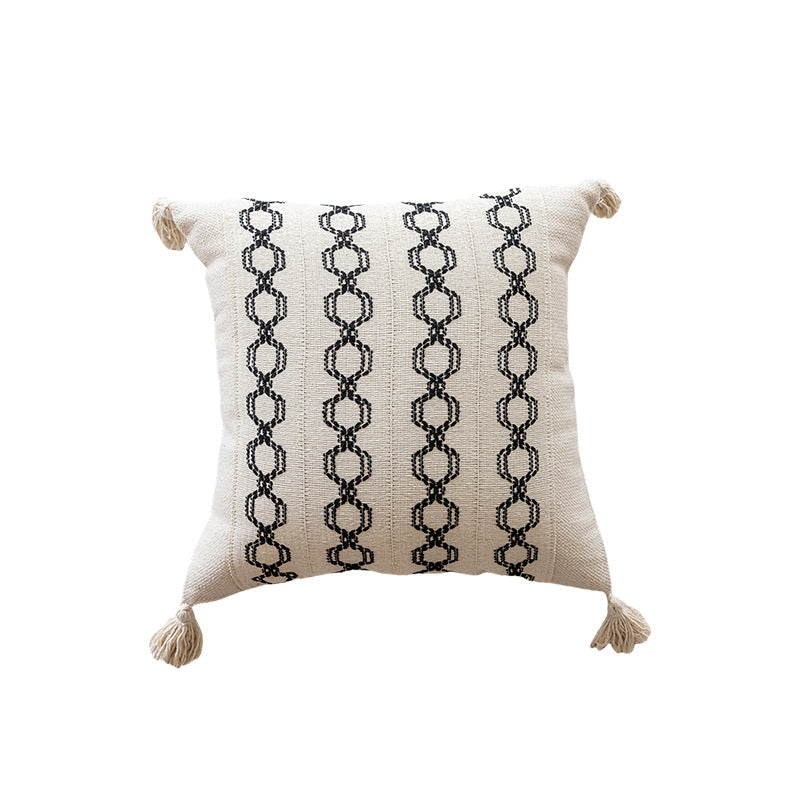 Woven Geometric Pattern Accent Pillow