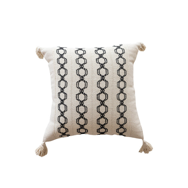 Woven Geometric Pattern Accent Pillow