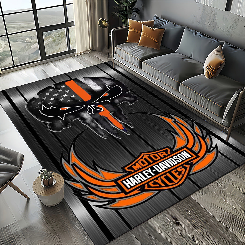 Harley Davidson Logo Area Rug