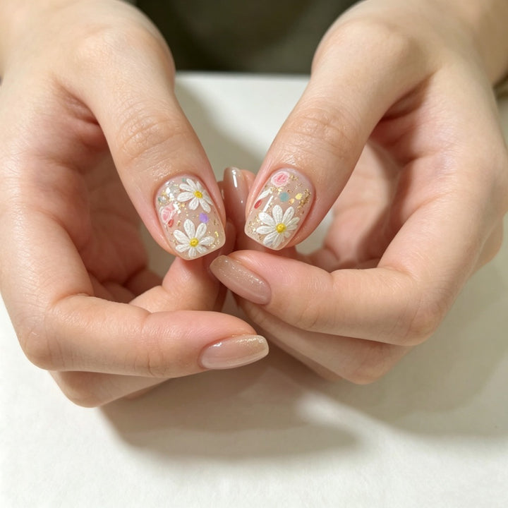 Floral Press-On Nail Set Stornfield