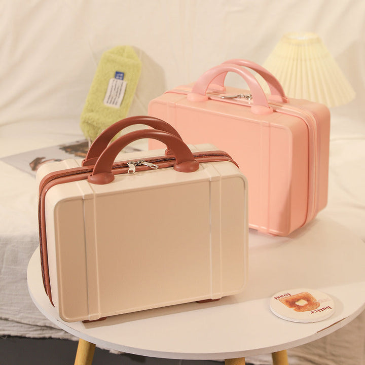 structured hard-shell vanity travel case with dual top handles and lockable zipper Stornfield