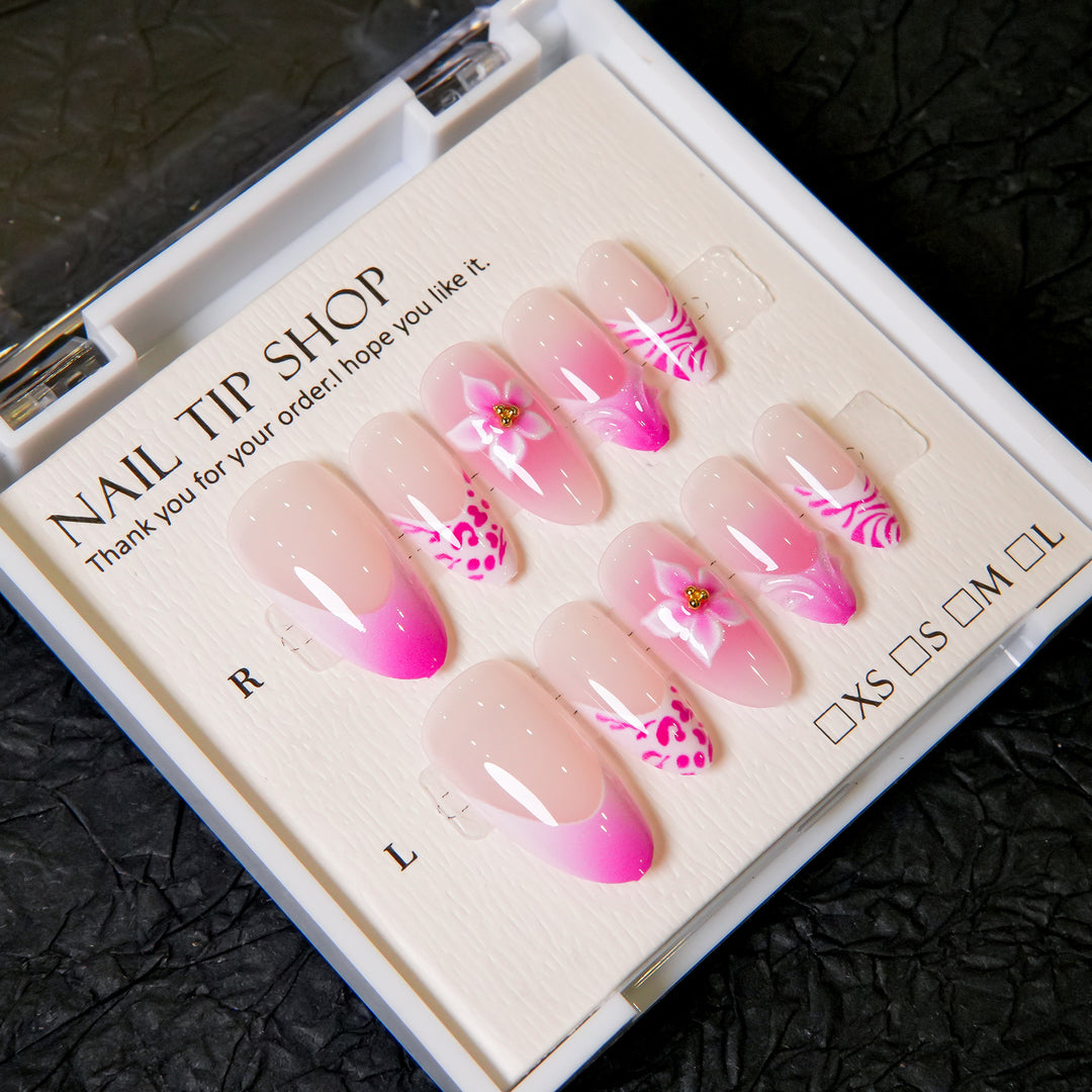 Artistic Floral Press-On Nail Enhancements