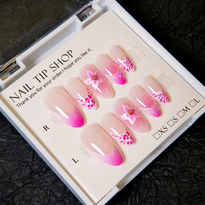 Artistic Floral Press-On Nail Enhancements