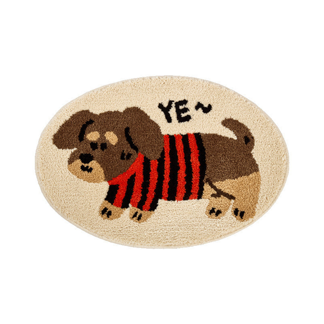 Cartoon Dog-Themed Bath Mat